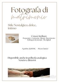 Fotografa matrimoni Veneto | PREZZO LANCIO da 800