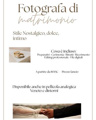 Fotografa matrimoni Veneto | PREZZO LANCIO da 800
