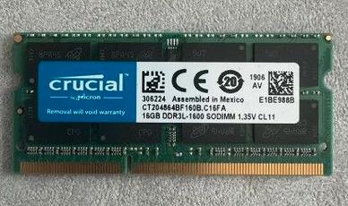 RAM Crucial 16GB DDR3L 1600MHz