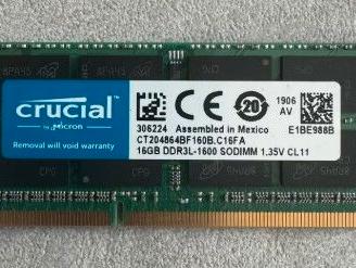 RAM Crucial 16GB DDR3L 1600MHz
