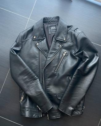 Giacca in pelle nera ZARA - Taglia L