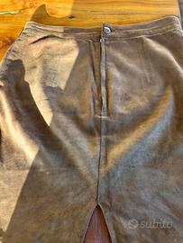 Gonna marrone in camoscio