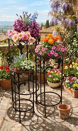 🌿 Tris di Tavolini in Ferro