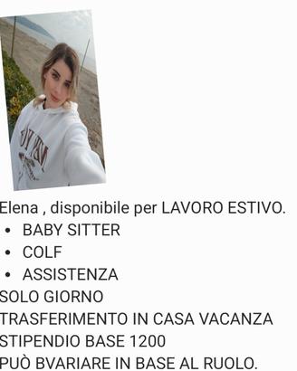 Badante ,lavoro Estivo