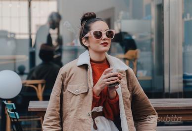 Occhiali da sole sfumati Balenciaga rosa cat eye