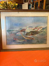 Quadro Olio Omiccioli pesci