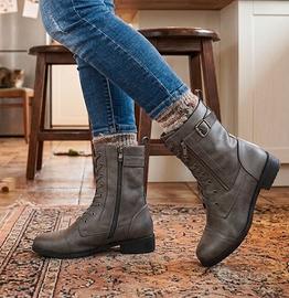 Stivaletti stringati stile Militare NUOVI taglia43