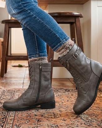 Stivaletti stringati stile Militare NUOVI taglia43
