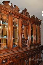 Sala completa in vero legno – Credenza, tavolo e 7
