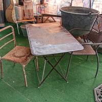 Vecchio Tavolino da Bistrot Francese pieghevole