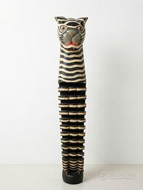 Statua Artigianale Totem Felino porta libri/CD/DVD