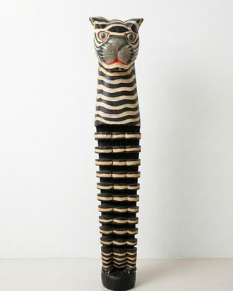 Statua Artigianale Totem Felino porta libri/CD/DVD