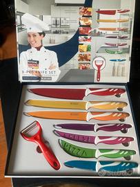 set otto coltelli in acciaio  