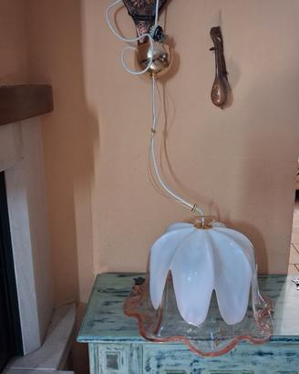 Lampadario rosa di Murano