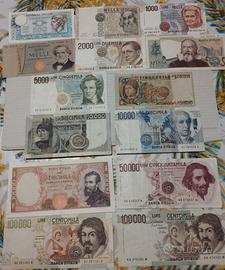 14 banconote Repubblica in Lire