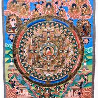 dipinto a mano su seta Tibet Thangka Mandala
