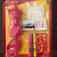 Barbie stilista set con abiti manichino paillettes