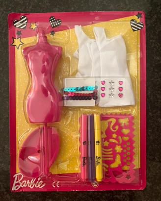 Barbie stilista set con abiti manichino paillettes