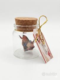 bomboniera creativa gru origami con bottiglietta 