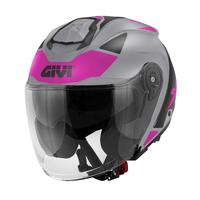 CASCO JET MOTO SCOOTER GIVI X25 TARGET ROSA OPACO