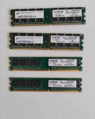 Kit Vintage 2gb RAM DDR1 Crucial (4x512MB)