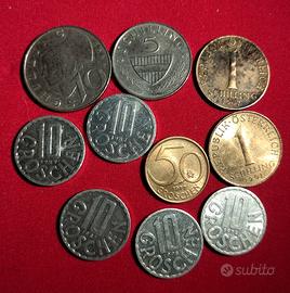 Scellini Austria lotto 10 monete anni vari