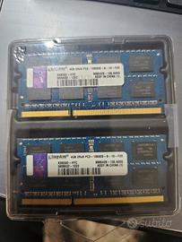 Ram 8gb 2x4gb Kingston DDR3 SO-DIMM 
