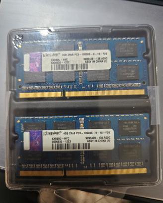 Ram 8gb 2x4gb Kingston DDR3 SO-DIMM 