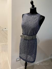 Abito Liu.Jo con cintura in vera pelle grigia