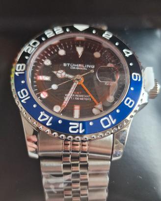 Stührling Original Orologio Subacqueo Uomo, Quarzo Svizzero, Quadrante Blu Luminescente, Acciaio Inox Bicolore, Impermeabile 100m, Diametro 40mm - 6