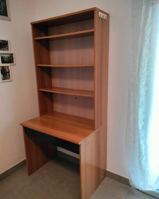 Scrivania con libreria