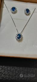 Parure in argento con zaffiri