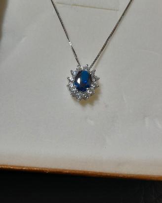 Parure in argento con zaffiri