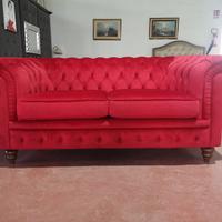 Divano 2 posti in velluto rosso