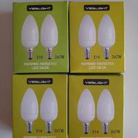 8 lampadine candela fluorescenti compatte 