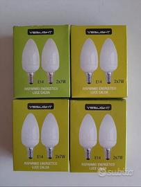 8 lampadine candela fluorescenti compatte 