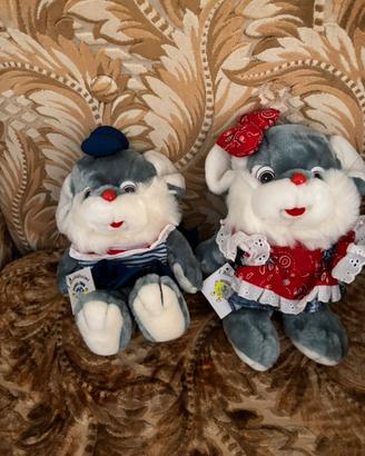 Coppia Peluche Topolini Vintage "I Morbidissimi"