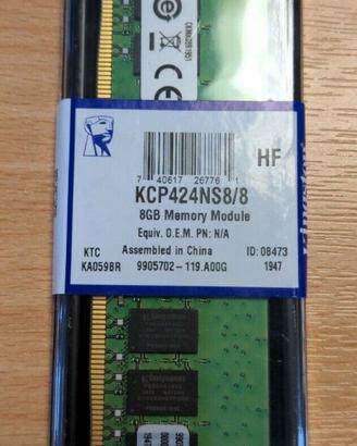 KINGSTON DDR4 8GB 2400 SIGILLATO GARANZIA A VITA 