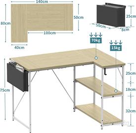 Scrivania ad Angolo Reversibile 140cm