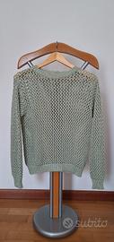 Maglione a rete verde