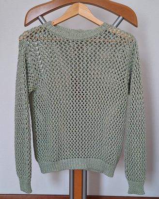 Maglione a rete verde