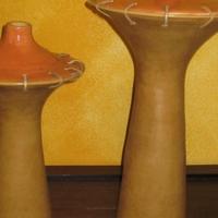 2 porta candele in ceramica a fungo