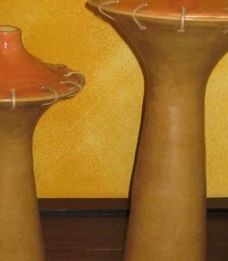 2 porta candele in ceramica a fungo