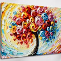 Stampa su tela 90x60 - Quadro "Albero dei colori"