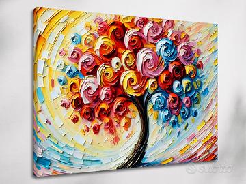 Stampa su tela 90x60 - Quadro "Albero dei colori"