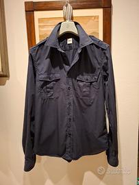 camicia uomo cotone blu tasche sul petto Aspesi L