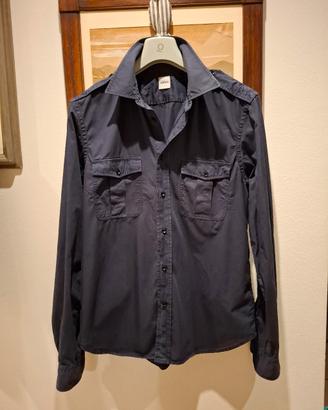 camicia uomo cotone blu tasche sul petto Aspesi L