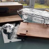 Grill pietra con supporto in legno - nuovo