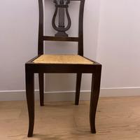 Sedie artigianali in Noce Nazionale impagliate