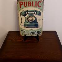 Insegna telefono pubblico Inglese in metallo 